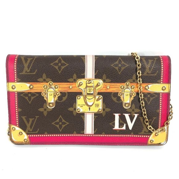 LOUIS VUITTON M62456 2018 Summer Trunk Pochette-weekend Clutch Chain Wallet - Picture 1 of 15